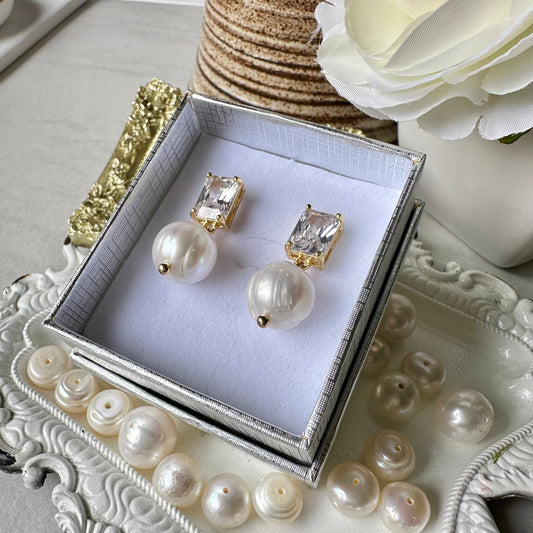 “Lorraine” 47 Natural Freshwater High Quality Pearl Drop Dangle Earrings