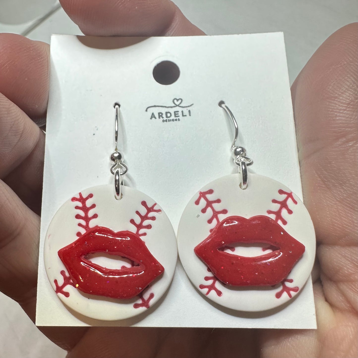 “Play Ball” Rosie Inspired Baseball Dangle Earrings