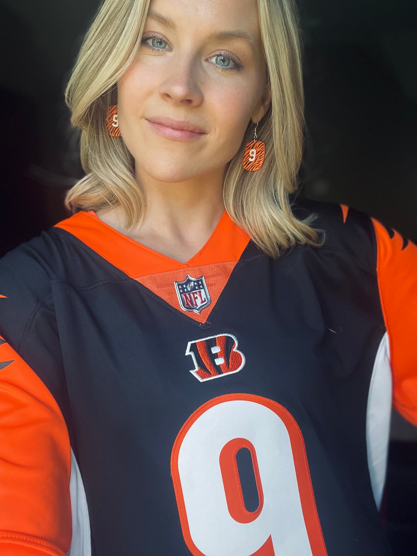 "Game Dey" Spirit Wear Bengals Inspired #9 Polymer Clay Dangle Earrings