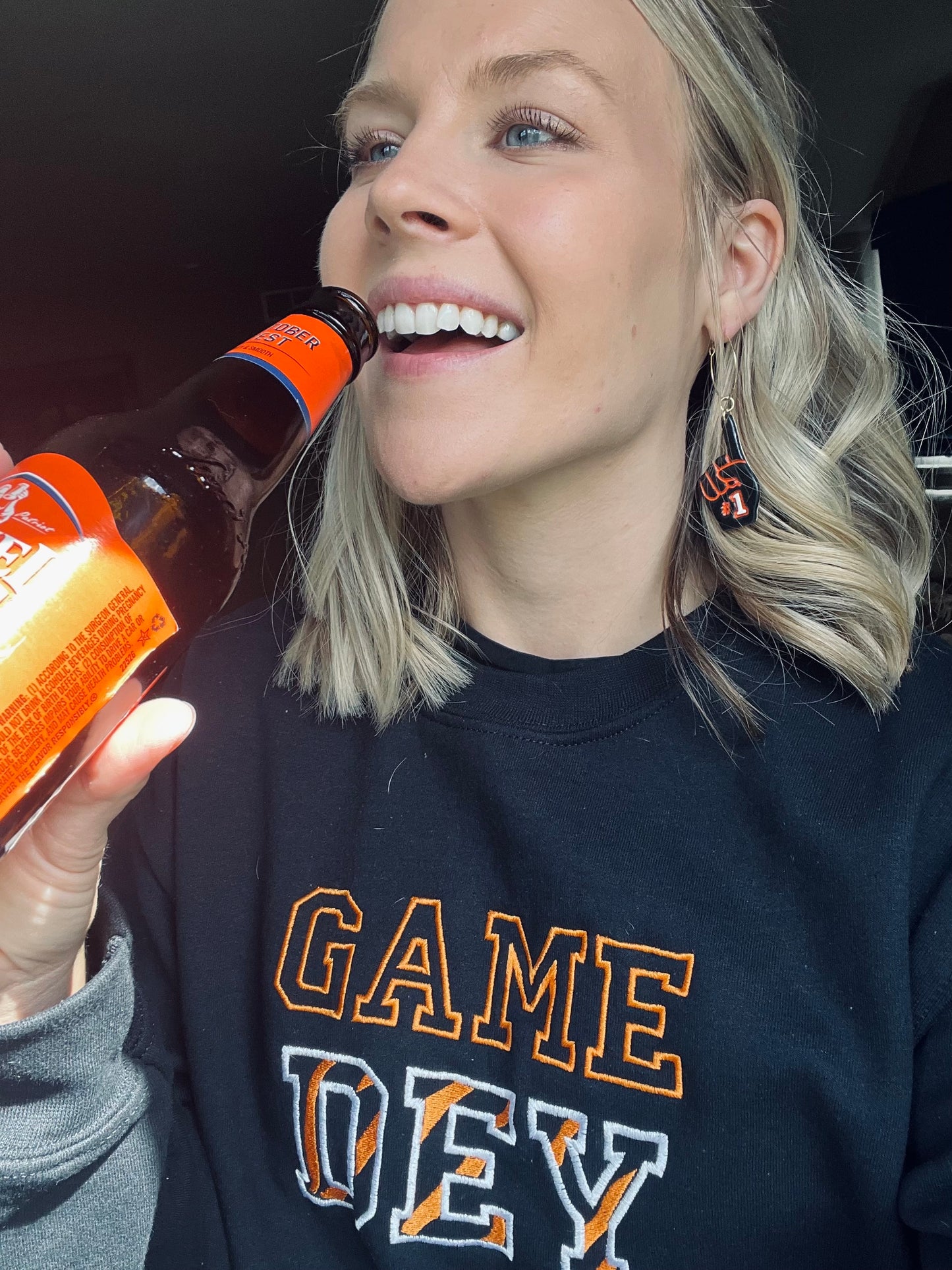 "Game Dey" Spirit Wear #1 Foam Finger LG Bengals Inspired Polymer Clay Dangle Earrings