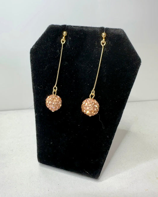 “Beaded Love”
GPRG224 Gold Plate Ball Post Rose Gold Rhinestone Bead Drop Earrings