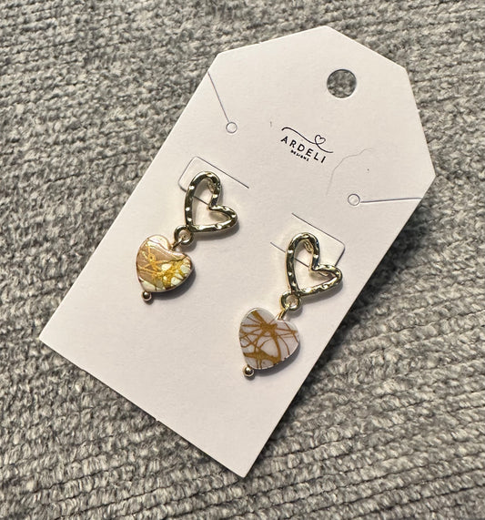 "Circle of Love" ABMOP Heart Gold Stud Earrings