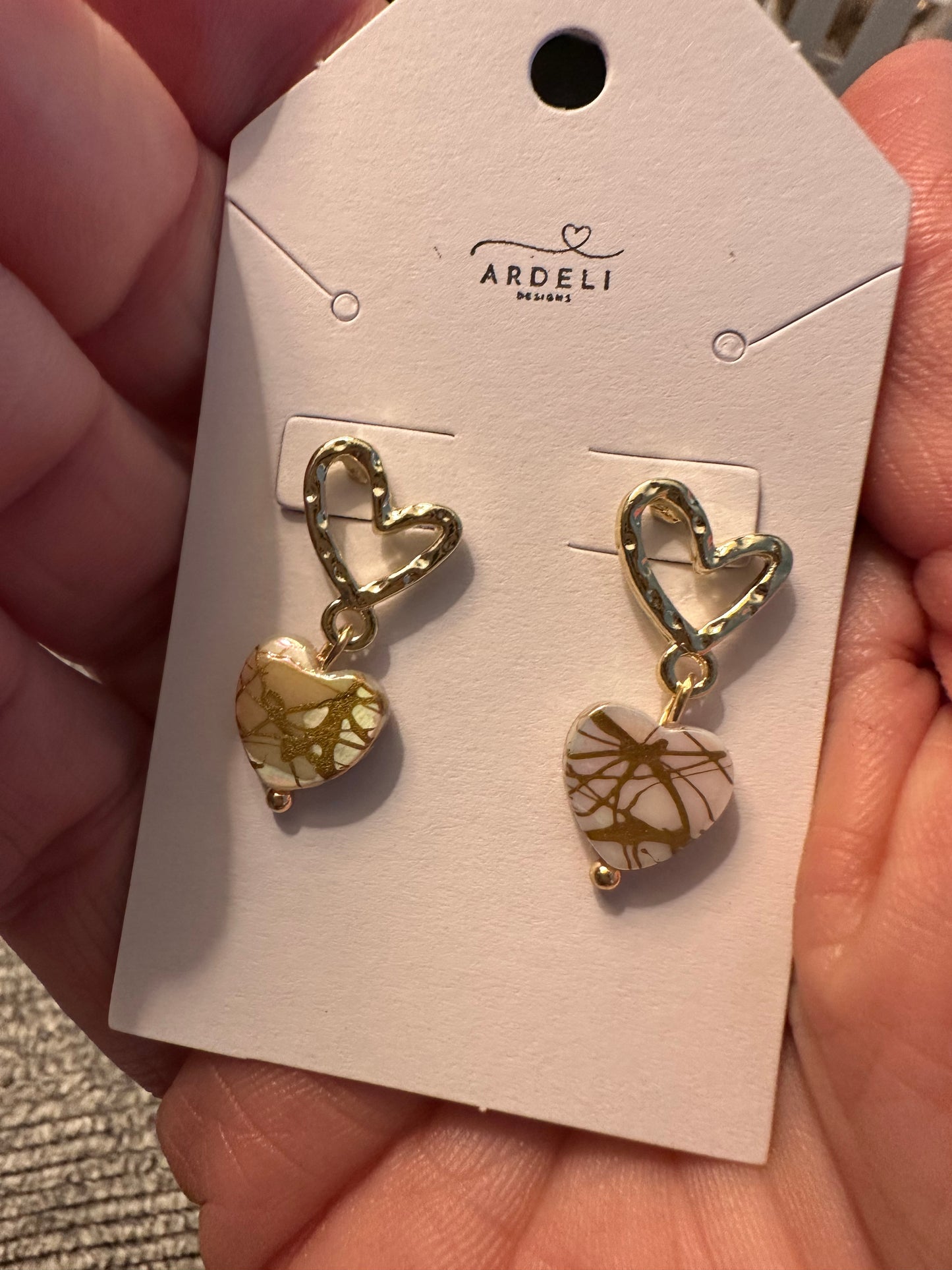 "Circle of Love" ABMOP Heart Gold Stud Earrings