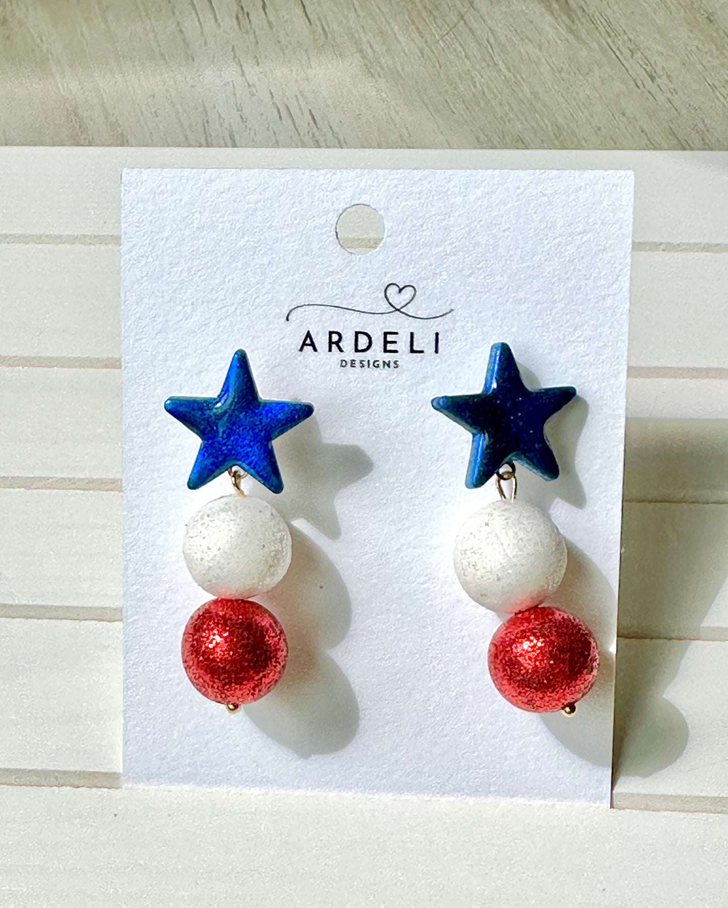 "USA" Star Dangle Post Earrings