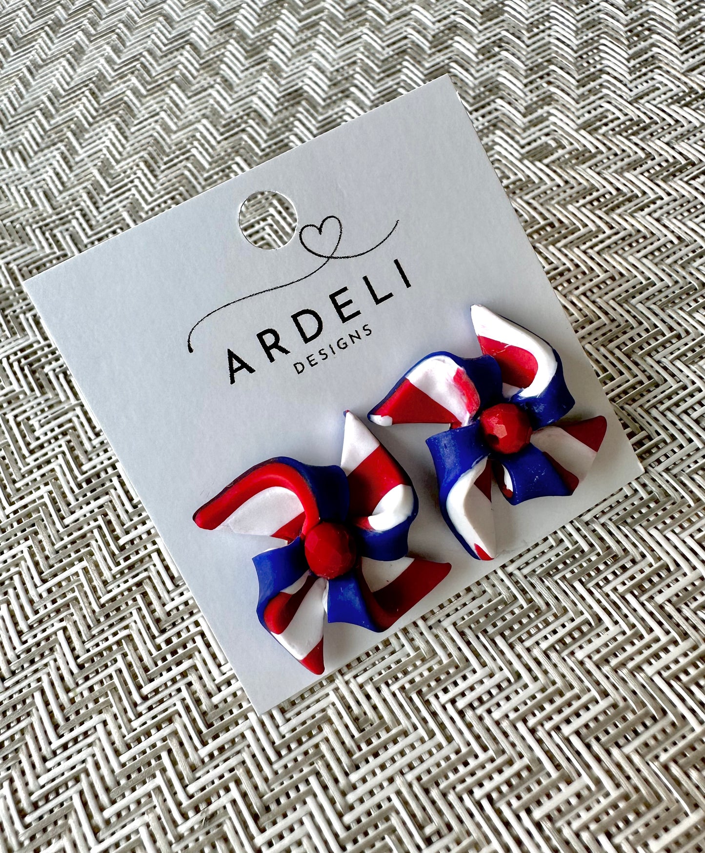 "USA" Handmade Pinwheel Stud Earrings